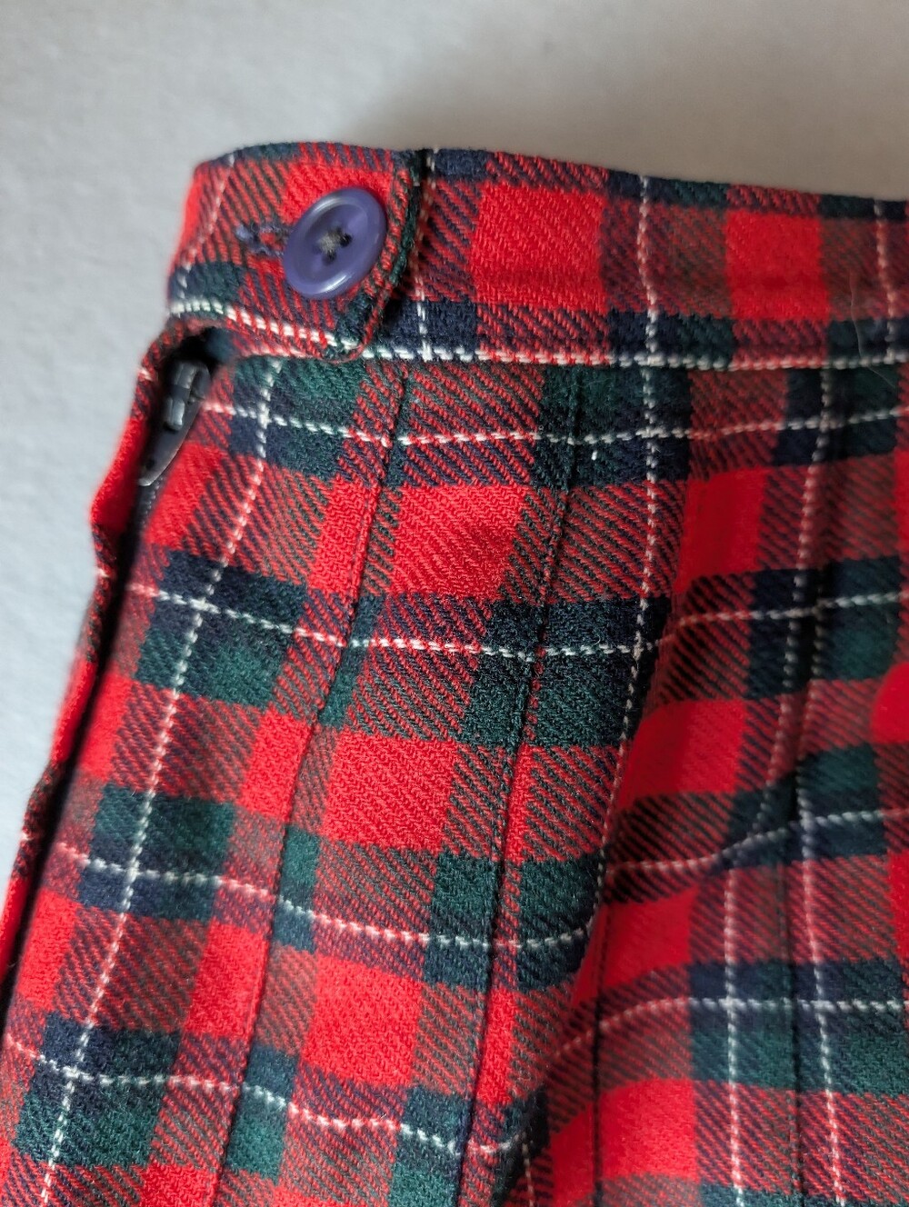 Vintage Y2K Pendleton Wool Skirt Womens 2 Red Tartan Plaid Pleated Midi USA 26” - Picture 5 of 8